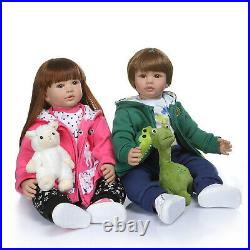 24 Twins Toddler Dolls Lifelike Reborn Baby Doll Boy&Girl Child Dolls Soft Body