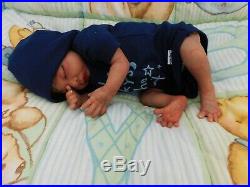 Reborn baby doll ethnic boy sleeping preemie biracial OOAK AA Latino