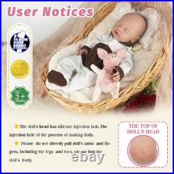 12 Inch Sleeping Reborn Baby Doll Silicone Full Body Girl Eye Closed Stress Reli