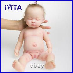 15'' Rooted Hair Eyes Closed Sleeping Girl Full Body Silicone Reborn Baby Doll