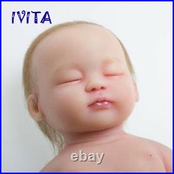 15'' Rooted Hair Eyes Closed Sleeping Girl Full Body Silicone Reborn Baby Doll