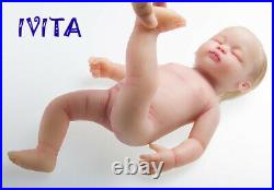 15'' Rooted Hair Eyes Closed Sleeping Girl Full Body Silicone Reborn Baby Doll