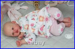 16inch Realistic Reborn Baby Doll Painted Hair Soft Vinyl Skin Finished Toy Gift