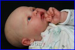 16inch Realistic Reborn Baby Doll Painted Hair Soft Vinyl Skin Finished Toy Gift