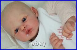 16inch Realistic Reborn Baby Doll Painted Hair Soft Vinyl Skin Finished Toy Gift