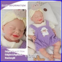 17.72 Reborn Doll Floppy Asleep Full Silicone Newborn Baby Doll Toy Gift