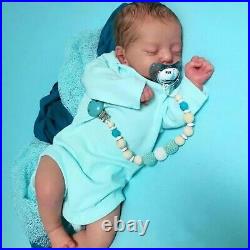 17 Lifelike Reborn Sleeping Baby Boy Doll Soren, Realistic Newborn Baby Doll