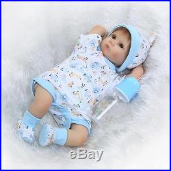 17'' Reborn Twin Silicone Dolls Boy Girls Vinyl Baby Doll Newborn Sleep Dolls