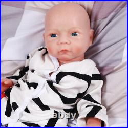 18.5 Open Eyes Newborn Handmade Silicone Reborn Baby Dolls Lifelike Boy Dolls