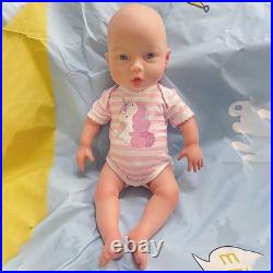 18.5 Realistic Reborn Baby Doll Newborn, Platinum Silicone, Can Drink Water&Pee