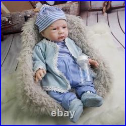 18.5 Reborn Baby Doll Soft Body Realistic Girl Newborn with Clothes & Bottle