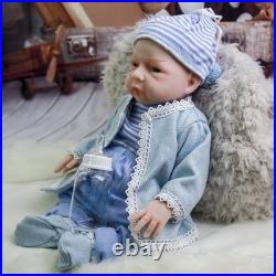 18.5 Reborn Baby Doll Soft Body Realistic Girl Newborn with Clothes & Bottle