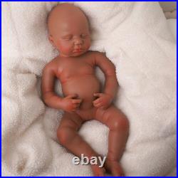 18.9 Inch Silicone Reborn Baby Dolls Lifelike Newborn Girl Dolls Dark Brown