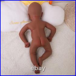 18.9 Inch Silicone Reborn Baby Dolls Lifelike Newborn Girl Dolls Dark Brown