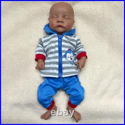 18 Full Platinum Silicone Reborn Doll Floppy African American Newborn Baby Boy