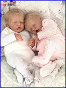 18 Inch Realistic Reborn Baby Doll Twins Lifelike Reborn Full Body Vinyl Boy