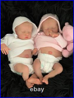 18 Inch Realistic Reborn Baby Doll Twins Lifelike Reborn Full Body Vinyl Boy &