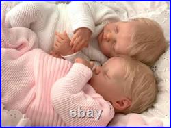 18 Inch Realistic Reborn Baby Doll Twins Lifelike Reborn Full Body Vinyl Boy &