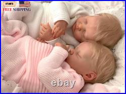 18 Inch Realistic Reborn Baby Doll Twins Lifelike Reborn Full Body Vinyl Boy