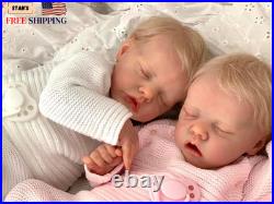 18 Inch Realistic Reborn Baby Doll Twins Lifelike Reborn Full Body Vinyl Boy