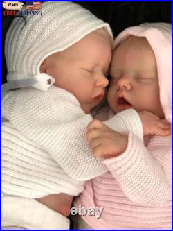 18 Inch Realistic Reborn Baby Doll Twins Lifelike Reborn Full Body Vinyl Boy