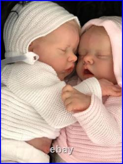 18 Inch Realistic Reborn Baby Doll Twins Lifelike Reborn Full Body Vinyl Boy &