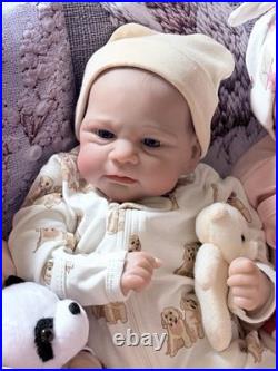 18 Reborn Baby Boy Doll Lifelike Soft Vinyl & Cloth Body 5 Lbs Floppy Newborn