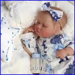 18 Silicone Vinyl Real Newborn Bebe Asleep Fat Black Skin Reborn Baby Doll 18 Silicone Vinyl Real Newborn Bebe Asleep Fat Black Skin Reborn Baby Doll