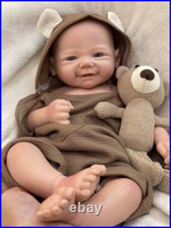 18inch Soft Full Body Silicone Reborn Doll Painted Newborn Baby Girl Easter gift