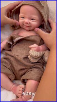 18inch Soft Full Body Silicone Reborn Doll Painted Newborn Baby Girl Easter gift