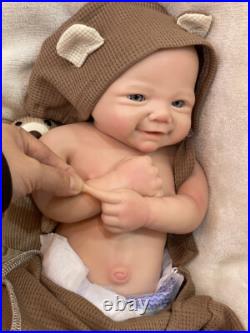 18inch Soft Full Body Silicone Reborn Doll Painted Newborn Baby Girl Easter gift