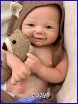 18inch Soft Full Body Silicone Reborn Doll Painted Newborn Baby Girl Easter gift