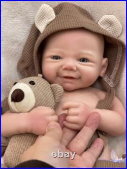 18inch Soft Full Body Silicone Reborn Doll Painted Newborn Baby Girl Easter gift