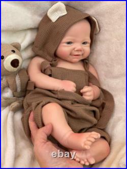 18inch Soft Full Body Silicone Reborn Doll Painted Newborn Baby Girl Easter gift