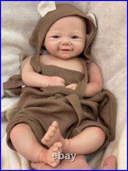 18inch Soft Full Body Silicone Reborn Doll Painted Newborn Baby Girl Easter gift