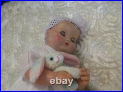 1940's IDEAL Hard Plastic & Vinyl Baby Doll 20 Molded Hair No. 2252077