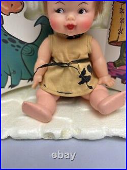 1965 Ideal Toys Baby Pebbles Flintstones Doll 8 with Cave House NIB RARE