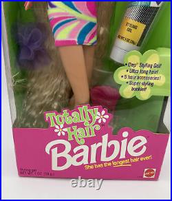 1991 TOTALLY HAIR Blond Barbie Doll Longest Hair Ever with Styling Gel #1112 NRFB