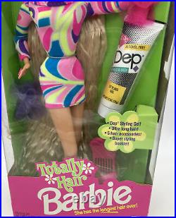 1991 TOTALLY HAIR Blond Barbie Doll Longest Hair Ever with Styling Gel #1112 NRFB