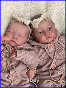 19Inch Reborn Baby Dolls Twins, Newborn Baby Dolls Silecone Baby Girl Levi Twins