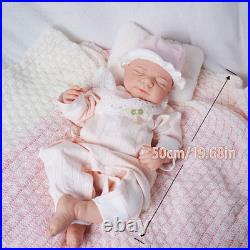 19.6 Painted Reborn Doll Floppy Asleep Full Silicone Newborn Baby Doll Toy Gift