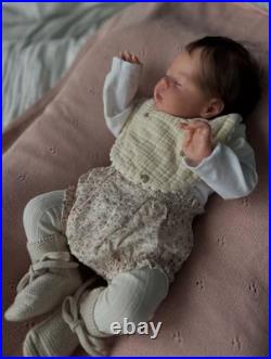 19 Finished Asleep Newborn Baby Reborn Doll Rooted Soft Mohair Painted Toy Gift
