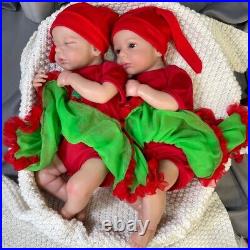 19 Lifelike Reborn Doll LouLou Twins Reborn Silicone Vinyl Cloth Body Handmade