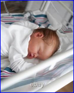 19 Reborn Quinbee Newborn Sleeping Baby Doll with Rooted Hair Realistic Skin