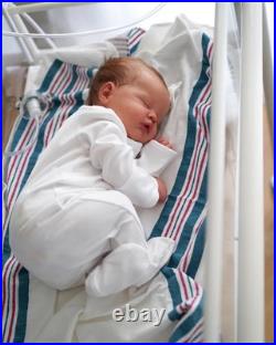 19 Reborn Quinbee Newborn Sleeping Baby Doll with Rooted Hair Realistic Skin