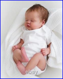 19 Reborn Quinbee Newborn Sleeping Baby Doll with Rooted Hair Realistic Skin
