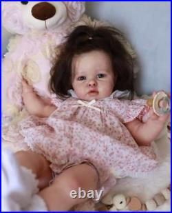 19in Assembled Realistic Cute Reborn Baby Doll Toddler Girl Rooted Hair Toy Gift