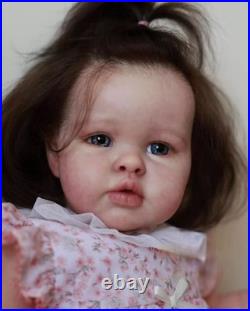 19in Assembled Realistic Cute Reborn Baby Doll Toddler Girl Rooted Hair Toy Gift