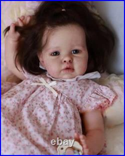 19in Assembled Realistic Cute Reborn Baby Doll Toddler Girl Rooted Hair Toy Gift