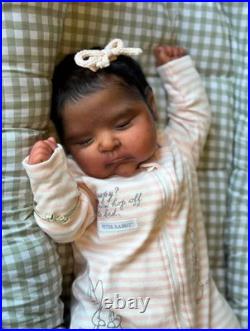 19in Finished Reborn Baby Doll Lifelike Newborn Gender Neutral Rooted Mohair Toy